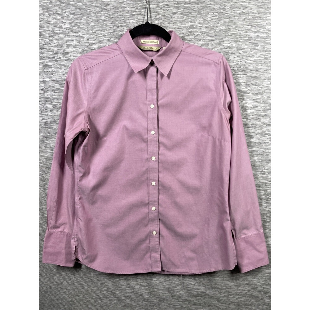 Eddie Bauer Small Stretch Wrinkle Resistant Shirt Button Up Pink